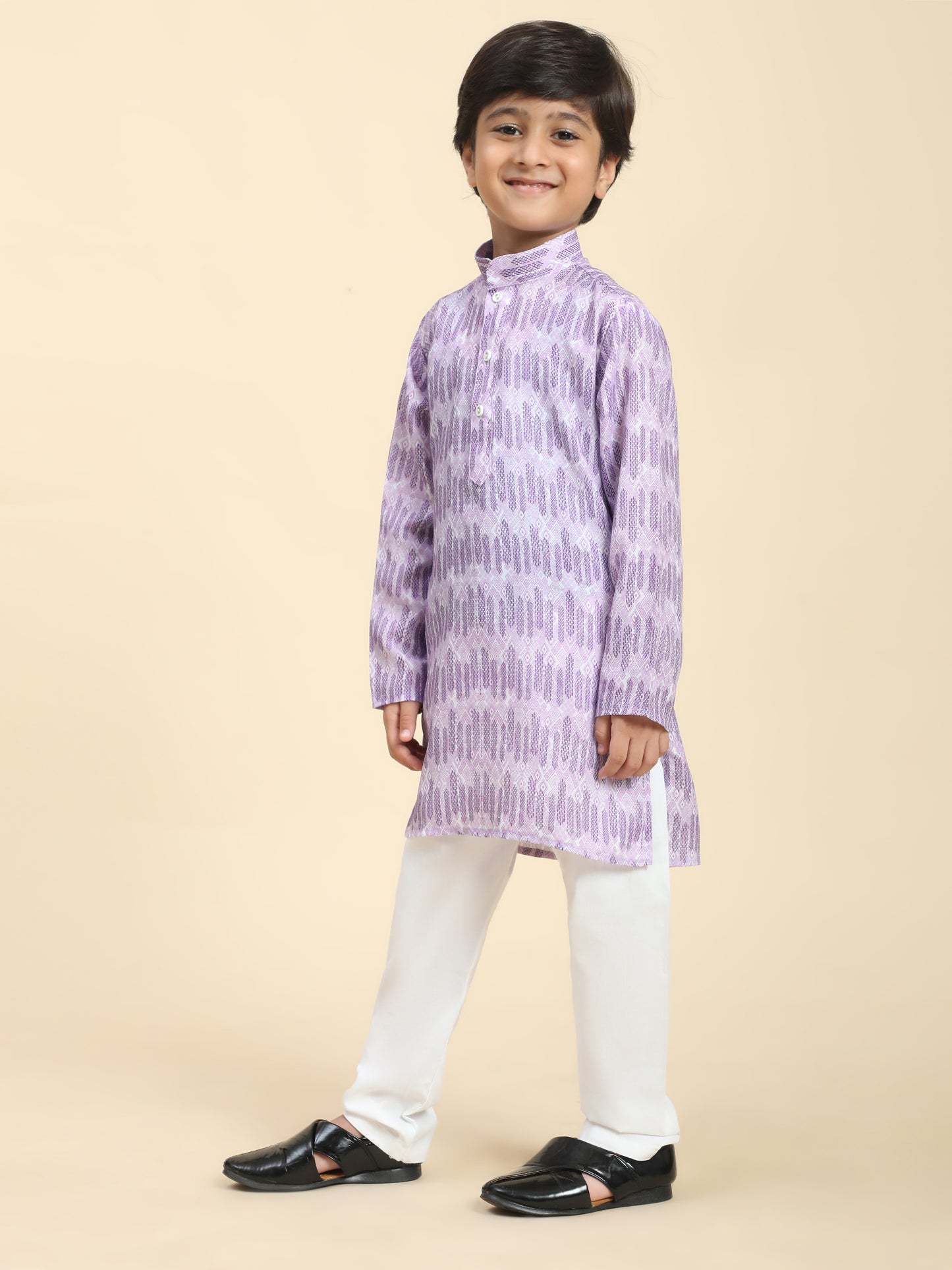 Pro-Ethic Style Developer Boys Cotton Kurta Pajama for Kid's Traditiona Dress for Boy's (Purple)