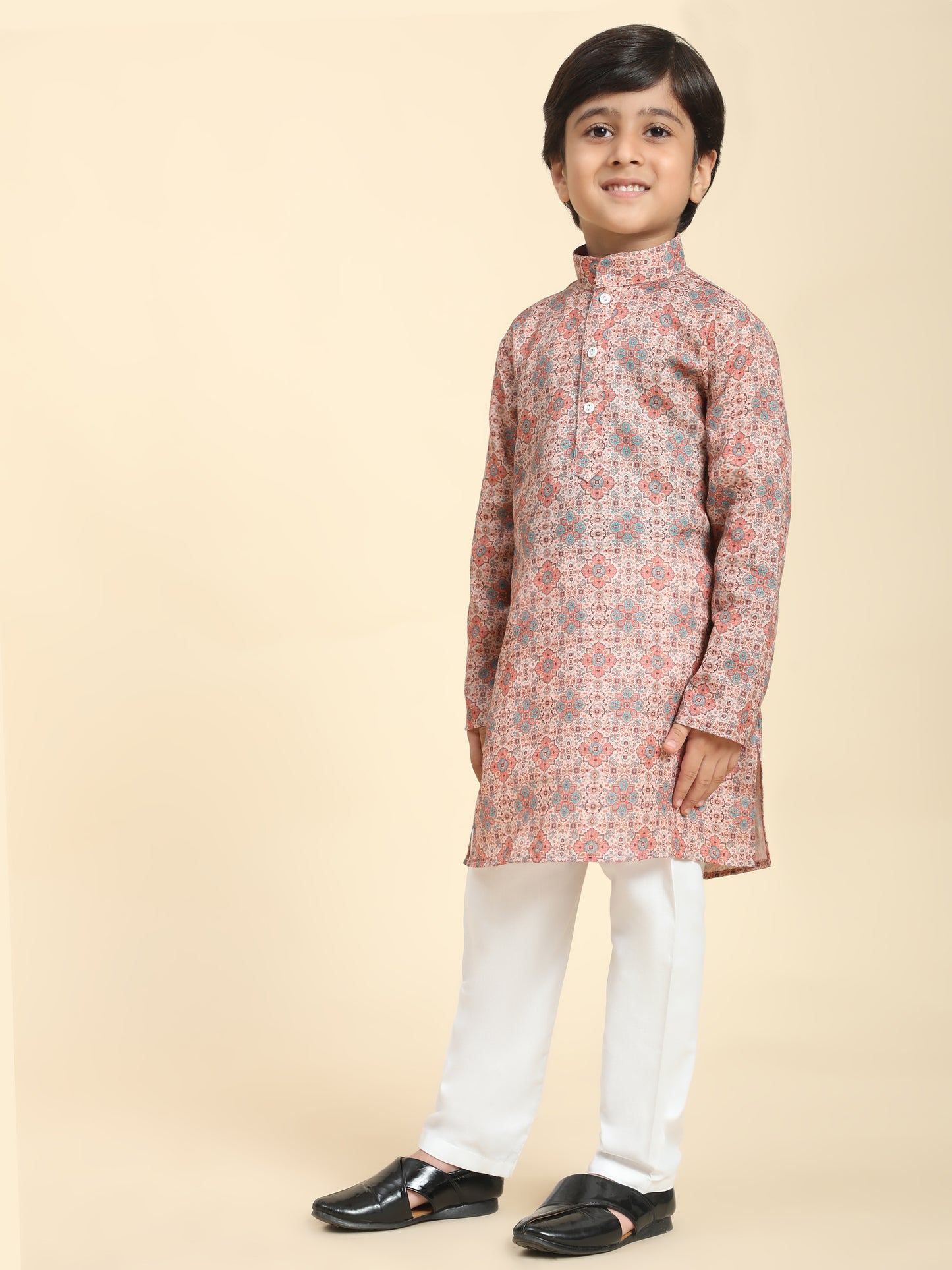 Pro-Ethic Style Developer Boys Cotton Kurta Pajama for Kid's Ethnic wear for Boys (Pink)