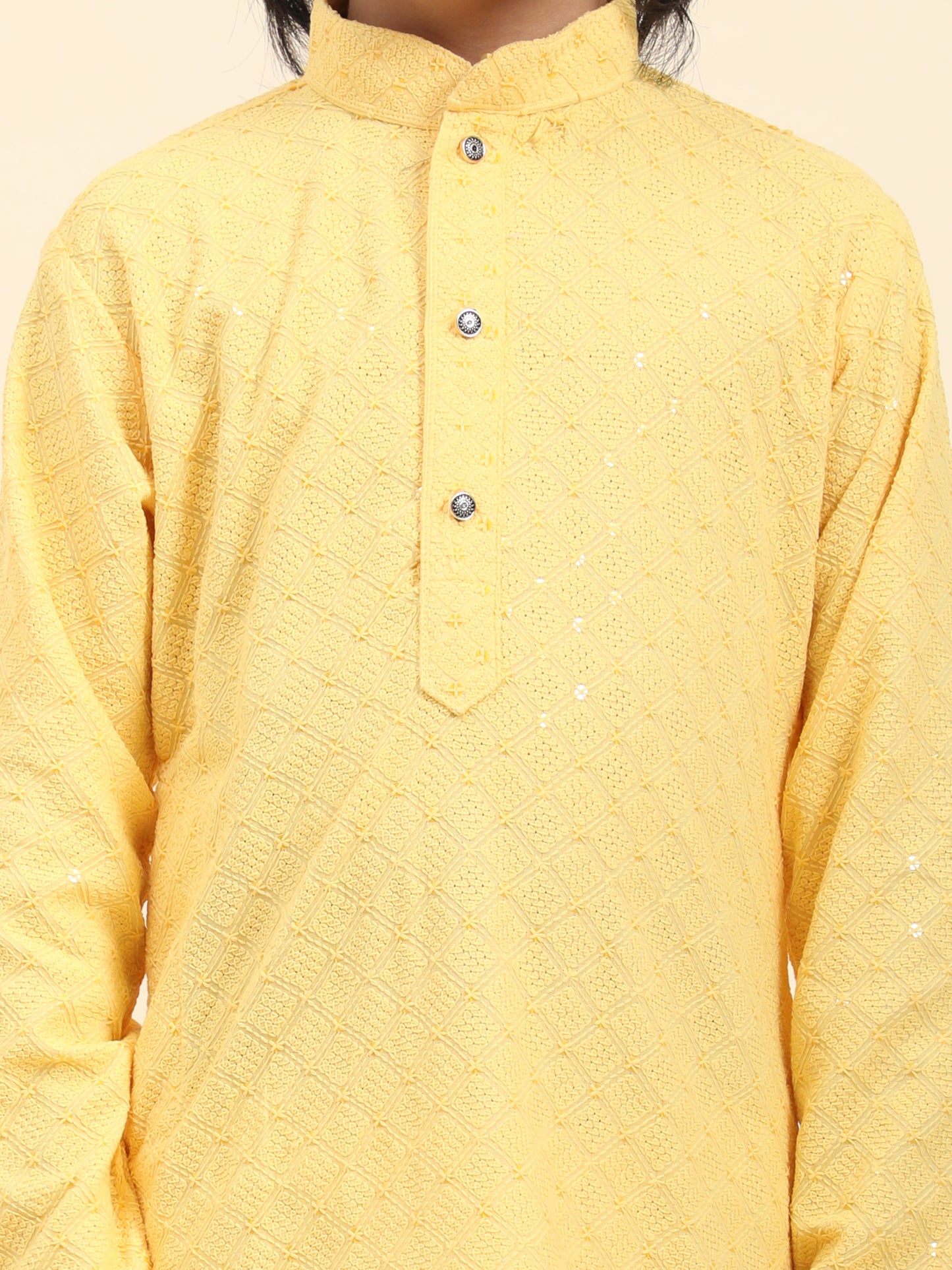 Pro-Ethic Style Developer Boys Cotton Kurta Pajama for Kid's Ethnic Wear | Cotton Kurta Pajama (S-227), Yellow