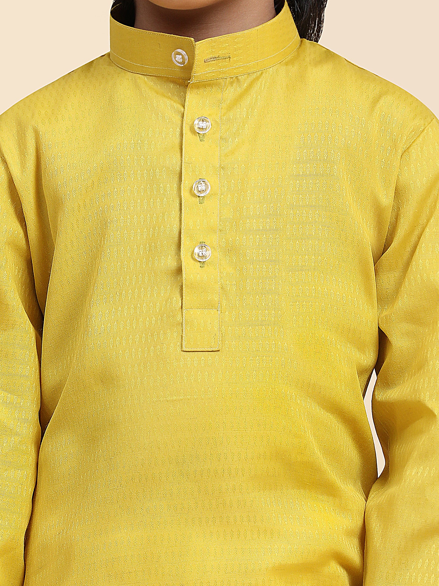 Pro-Ethic Style Developer Lemon Boy's Cotton Self Design Kurta Pyjama for Kids Ethnic Wear (S-241)