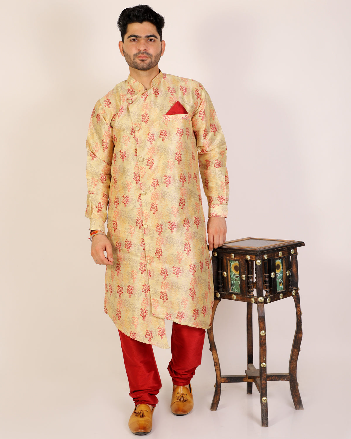 Pro Ethic Men's Kurta Pajama Set Silk - Fon (A-106)