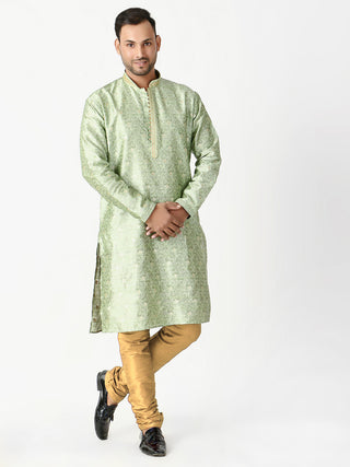 Pro Ethic Father Son Same Dress Kurta Pajama Set Matching Outfit | Silk | Green B-115