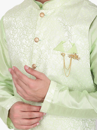 Pro-Ethic Silk Kurta Pajama With Jacket For Men | Green (C-104)