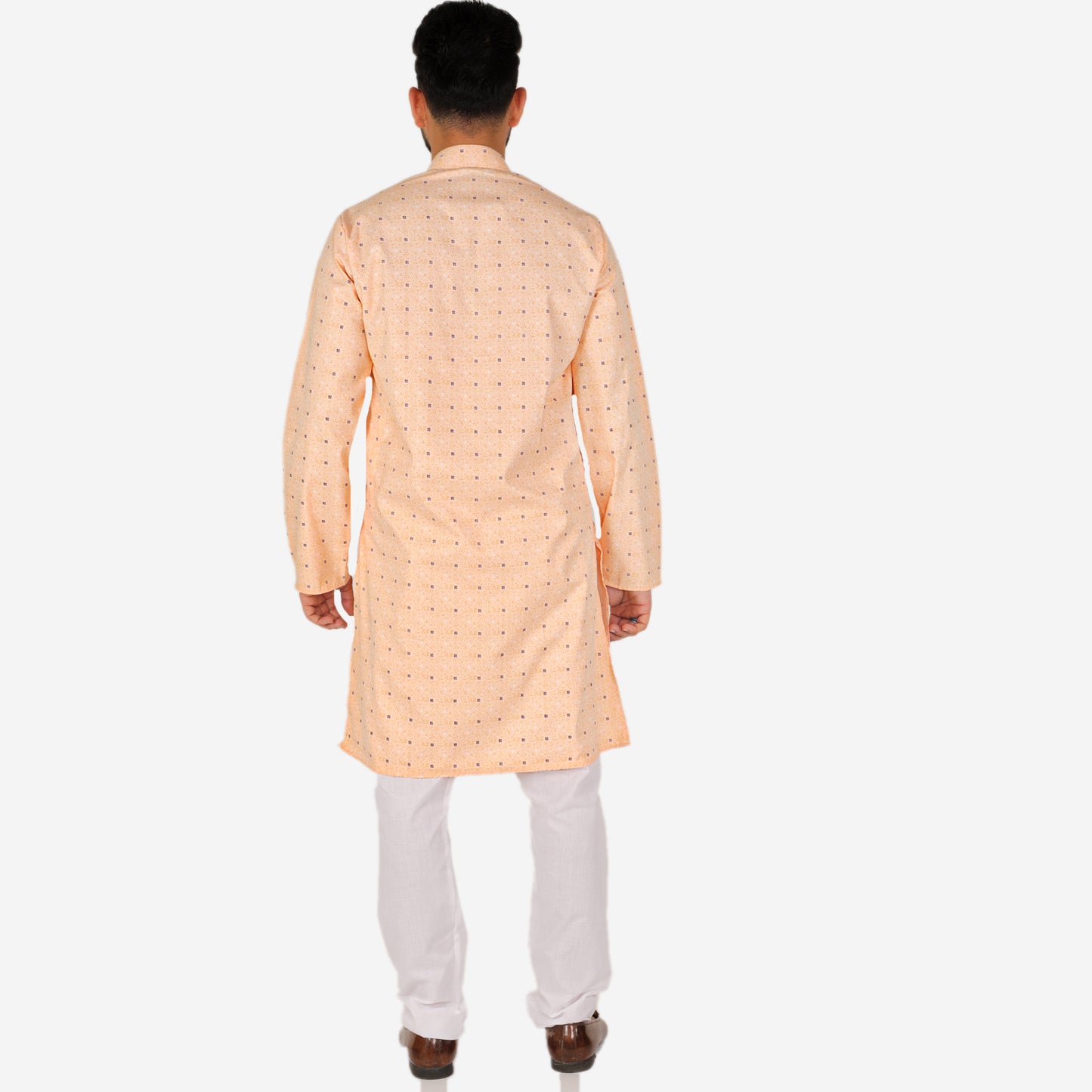Pro Ethic Men's Kurta pajama set - Printed | Cotton | Peach | (A-114)