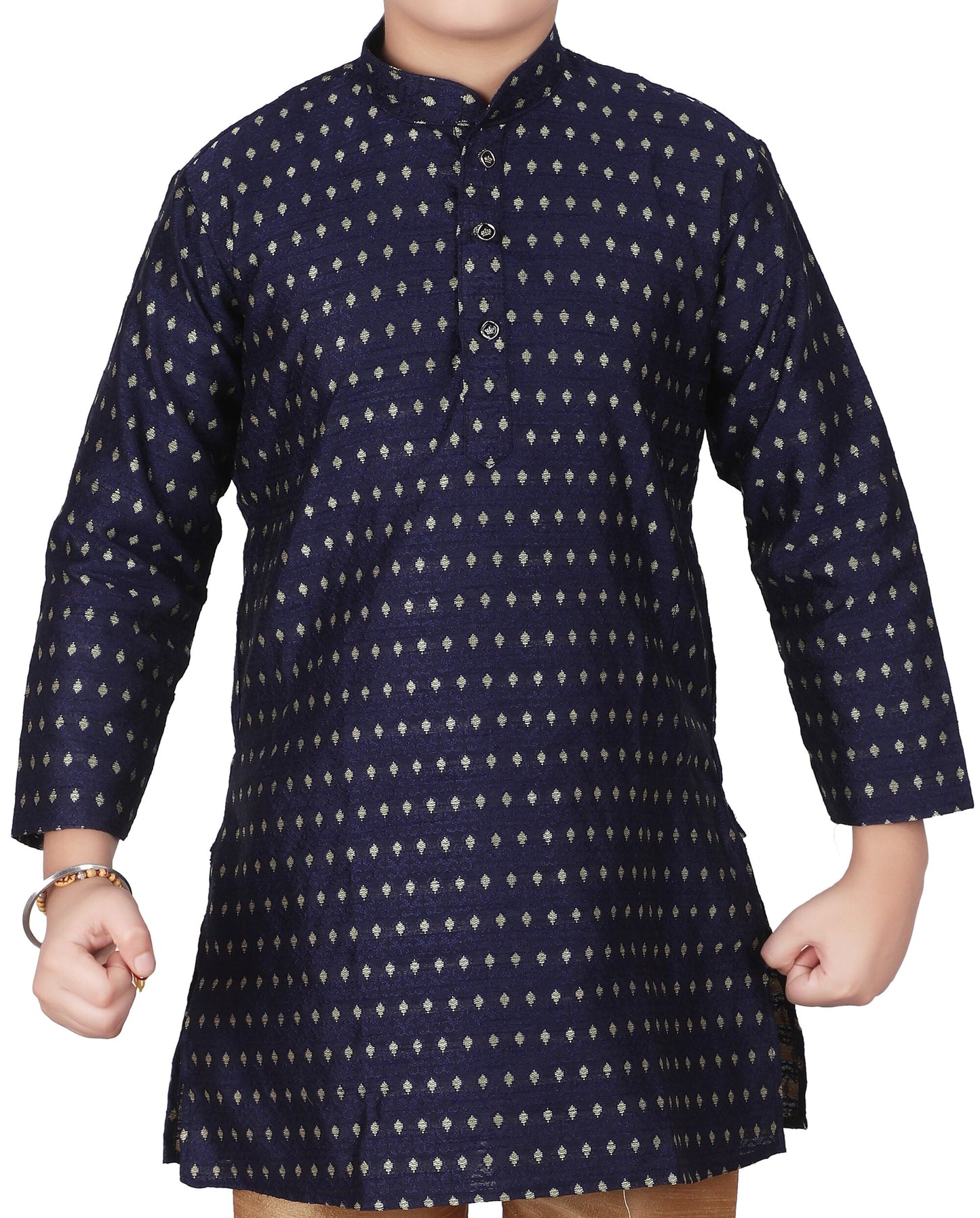 Pro Ethic Kids Kurta Pajama Set Silk Dblue s-146