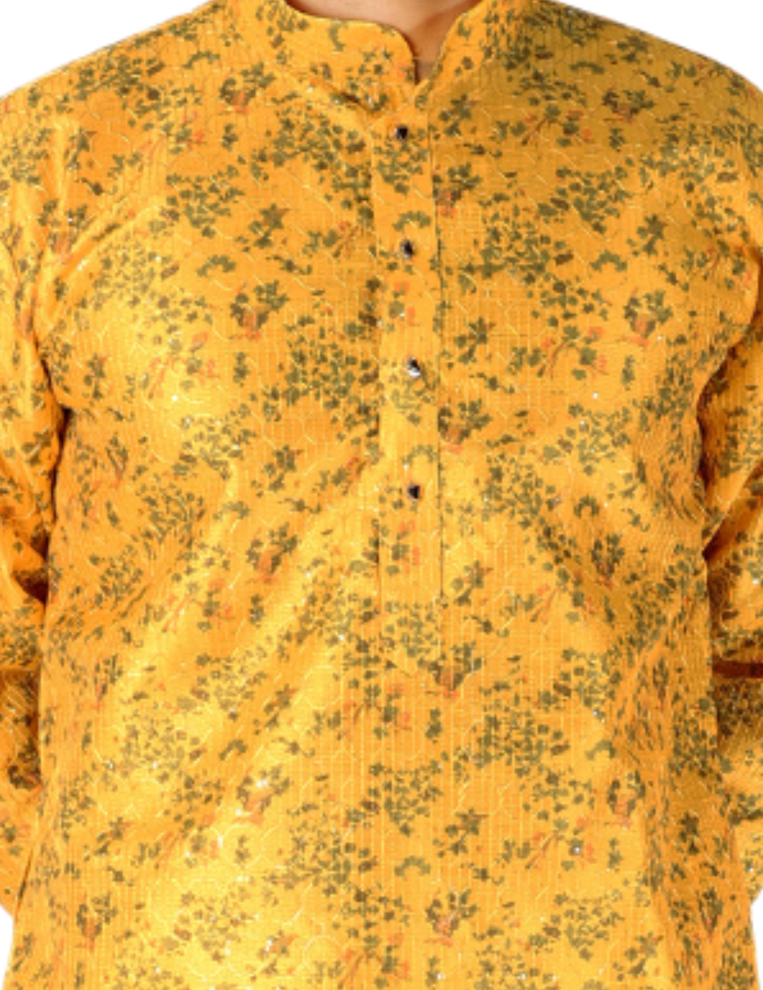 Pro Ethic Men's Kurta Pajama Set Silk - Asymmetrical Style - Yellow (A-107)