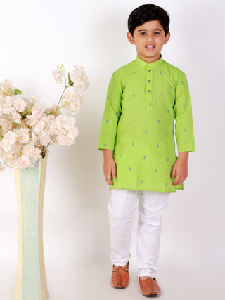 Pro Ethic Parrot Green Kurta Pajama For Boys Kids Ethic Wear #150