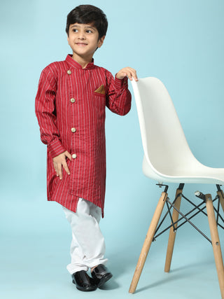 Pro-Ethic Style Developer Boys Cotton Kurta Pajama for Kid's| Floral Traditional Dress (S-217) Maroon
