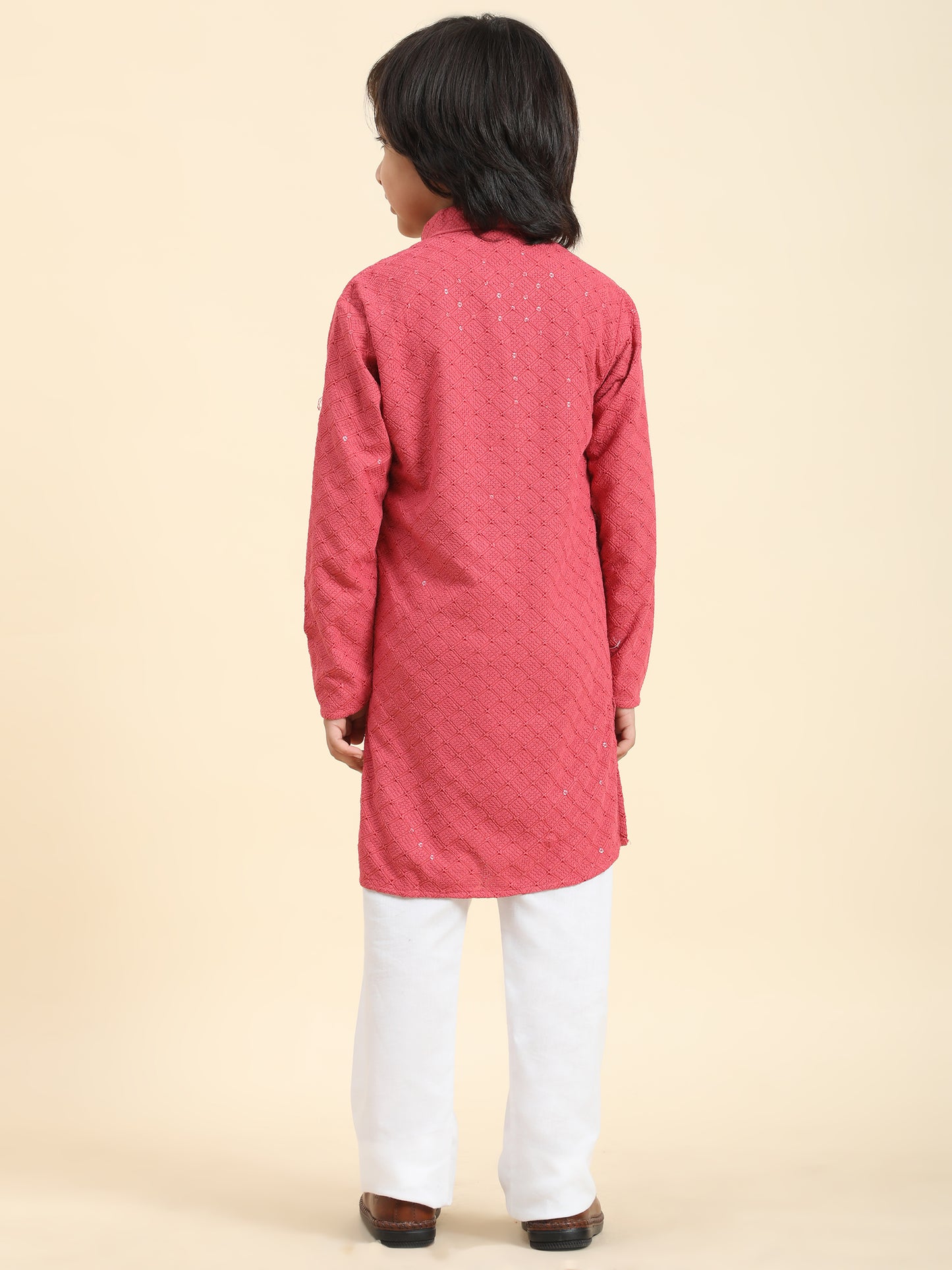 Pro-Ethic Style Developer Boys Cotton Kurta Pajama for Kid's Ethnic Wear | Cotton Kurta Pajama (S-227), Pink