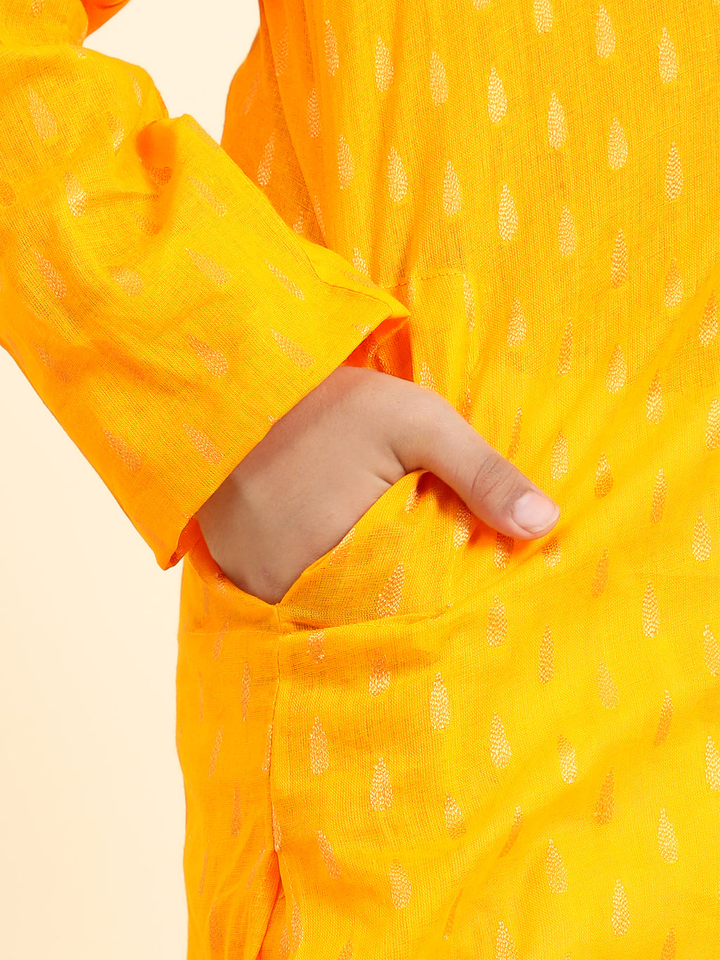 Pro-Ethic Style Developer Cotton Kurta Pajama For Kid's Boys Traditional dress Kurta Pajama set (S-234),Yellow