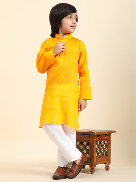 Pro-Ethic Style Developer Cotton Kurta Pajama For Kid's Boys Traditional dress Kurta Pajama set (S-234),Yellow