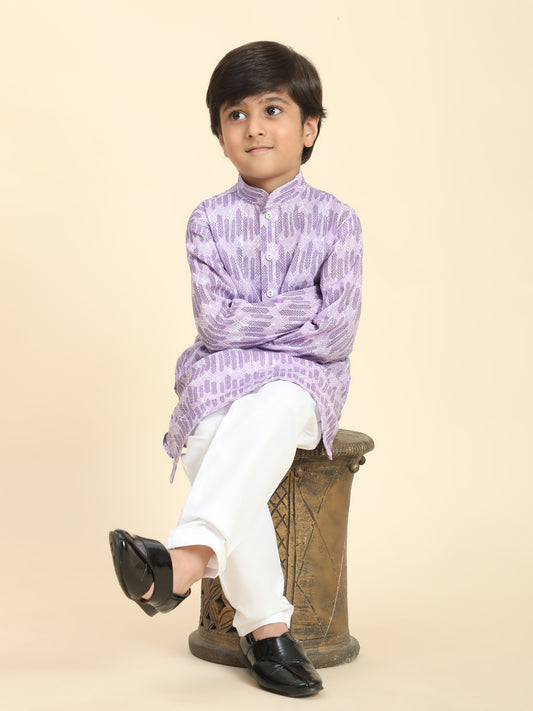 Pro-Ethic Style Developer Boys Cotton Kurta Pajama for Kid's Traditiona Dress for Boy's (Purple)