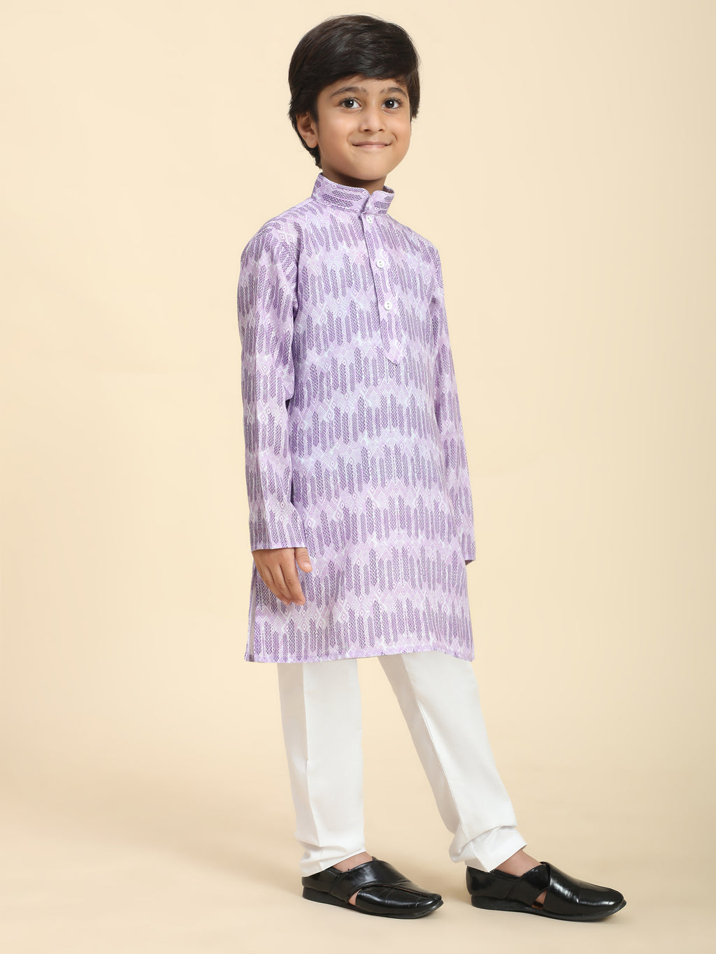 Pro-Ethic Style Developer Boys Cotton Kurta Pajama for Kid's Traditiona Dress for Boy's (Purple)