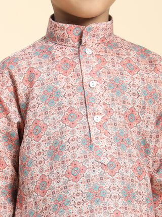 Pro-Ethic Style Developer Boys Cotton Kurta Pajama for Kid's Ethnic wear for Boys (Pink)