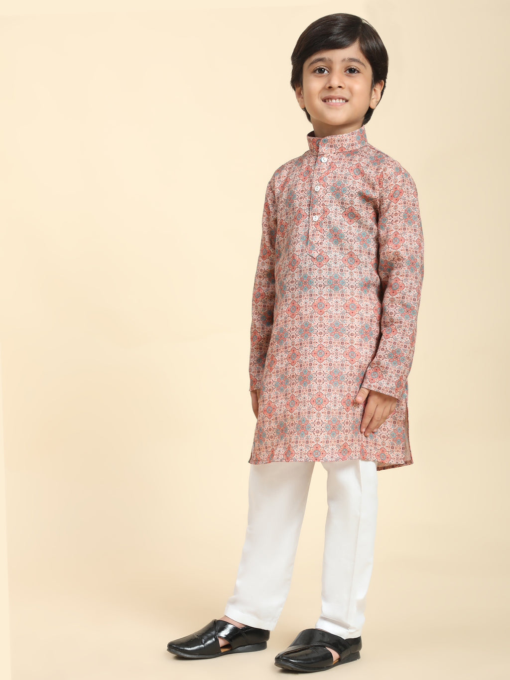 Pro-Ethic Style Developer Boys Cotton Kurta Pajama for Kid's Ethnic wear for Boys (Pink)