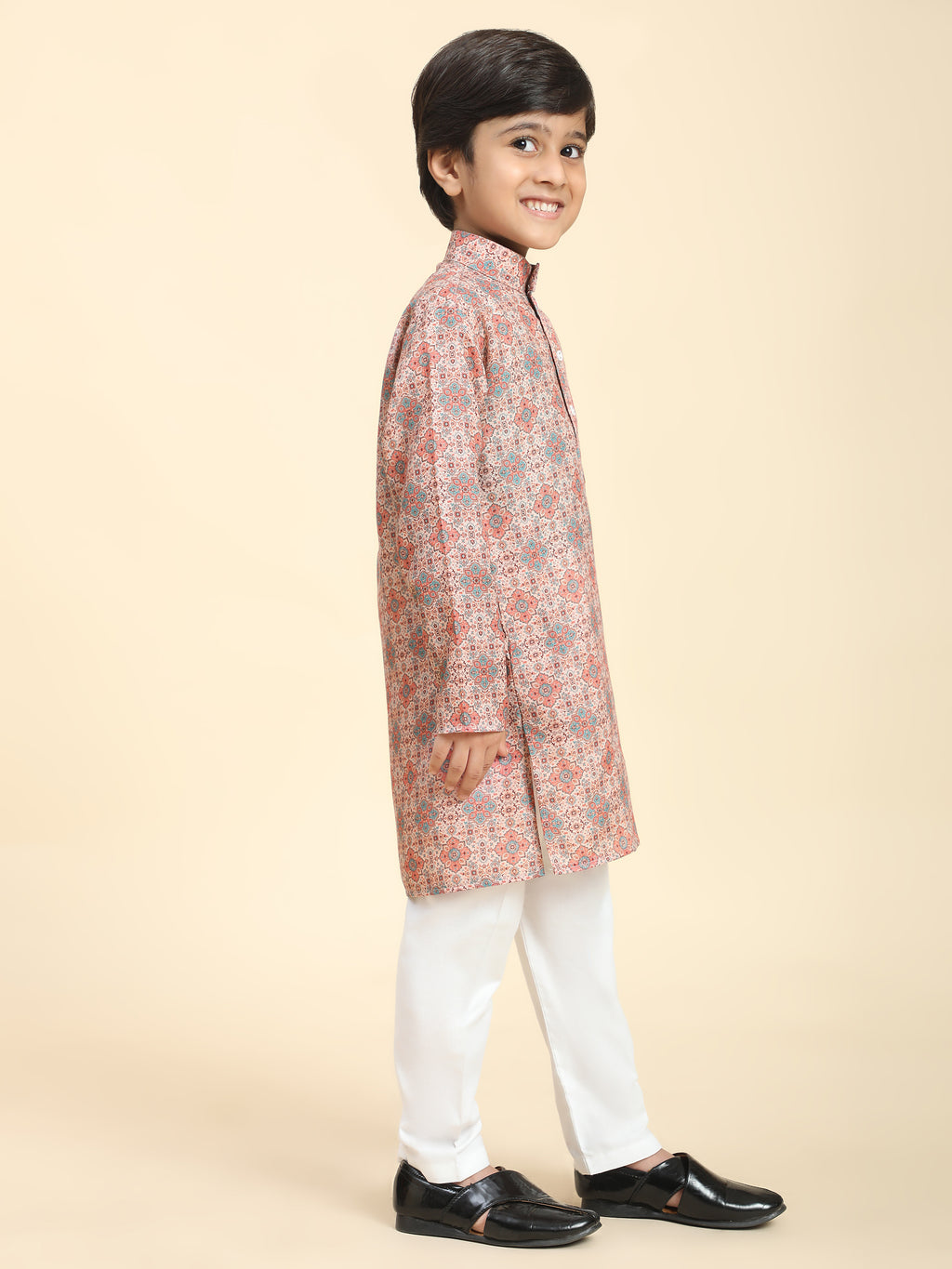 Pro-Ethic Style Developer Boys Cotton Kurta Pajama for Kid's Ethnic wear for Boys (Pink)