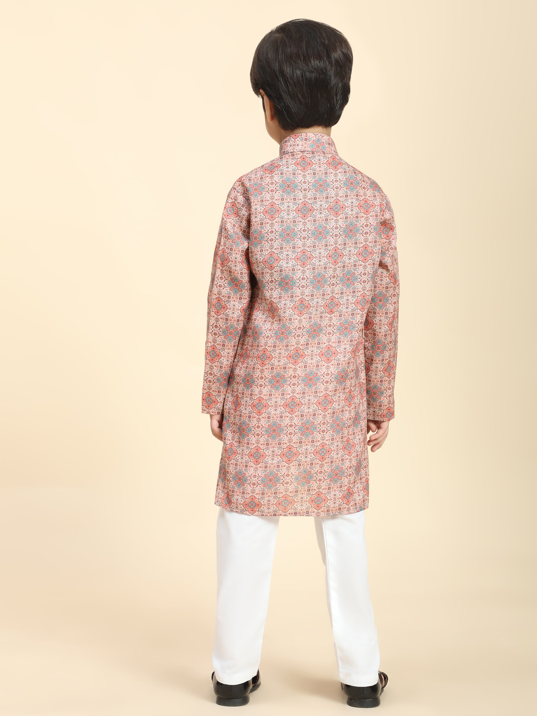 Pro-Ethic Style Developer Boys Cotton Kurta Pajama for Kid's Ethnic wear for Boys (Pink)