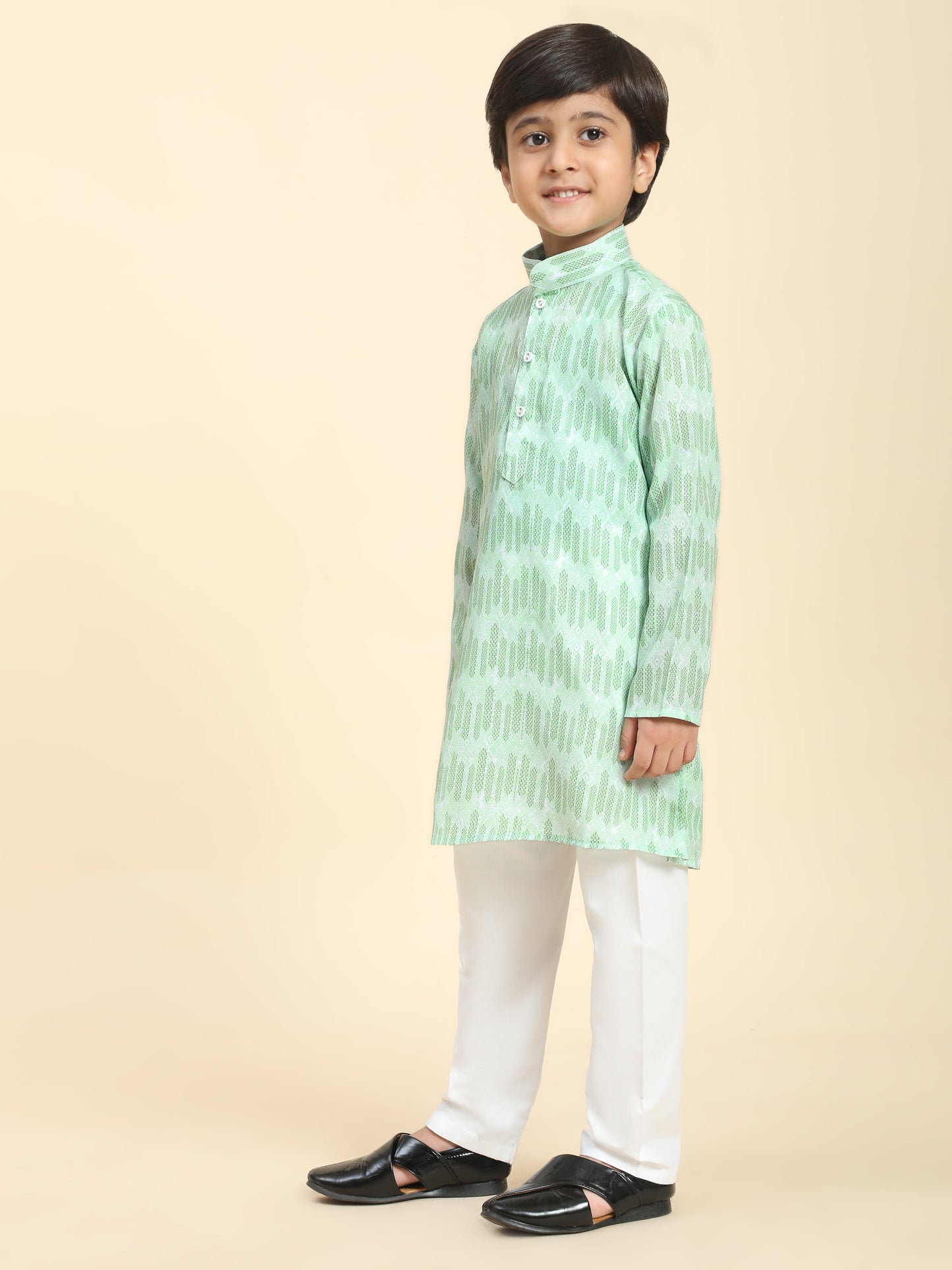 Pro-Ethic Style Developer Boys Cotton Kurta Pajama for Kid's Traditiona Dress for Boy's (Green)