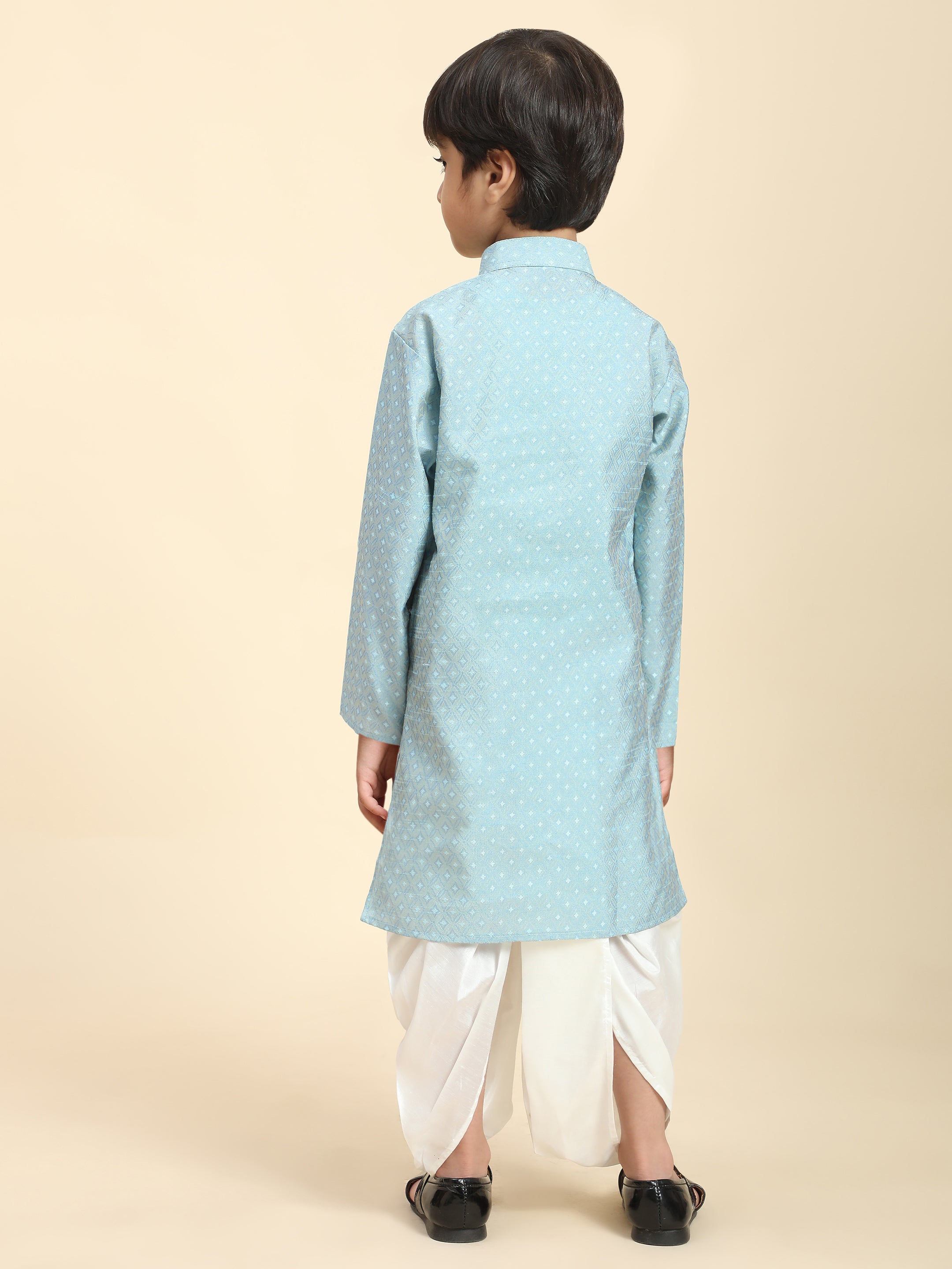 Pro-Ethic Style Developer Boys Traditional Dhoti Kurta For Kid's Ethnic Wear | Cotton Dhoti Kurta (Firozi)