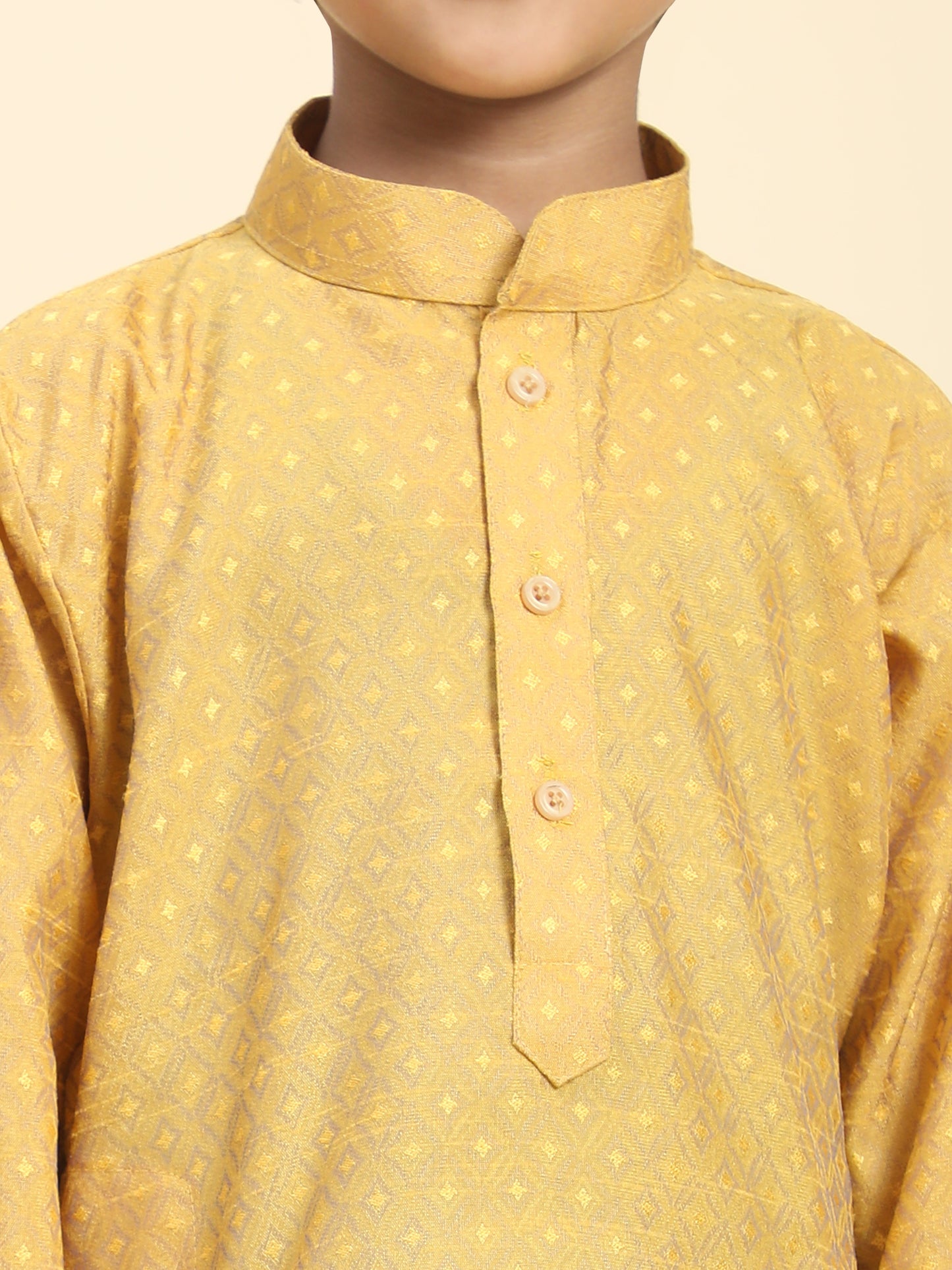 Pro-Ethic Style Developer Boys Traditional Dhoti Kurta For Kid's Ethnic Wear | Cotton Dhoti Kurta (Mustard)