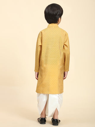 Pro-Ethic Style Developer Boys Traditional Dhoti Kurta For Kid's Ethnic Wear | Cotton Dhoti Kurta (Mustard)