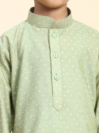Pro-Ethic Style Developer Boys Traditional Dhoti Kurta For Kid's Ethnic Wear | Cotton Dhoti Kurta (Green)