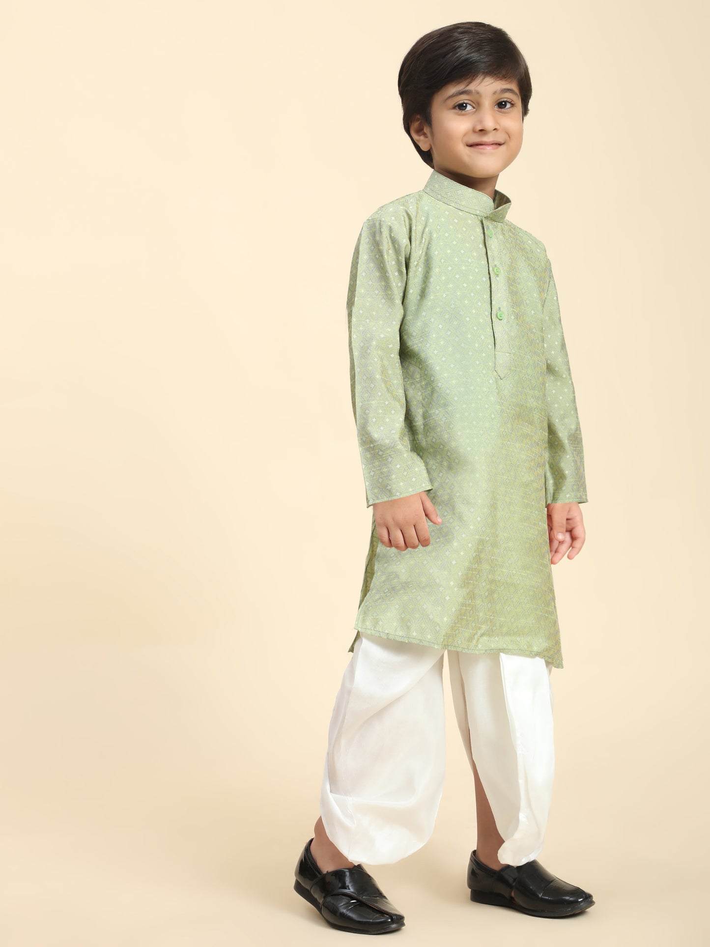 Pro-Ethic Style Developer Boys Traditional Dhoti Kurta For Kid's Ethnic Wear | Cotton Dhoti Kurta (Green)