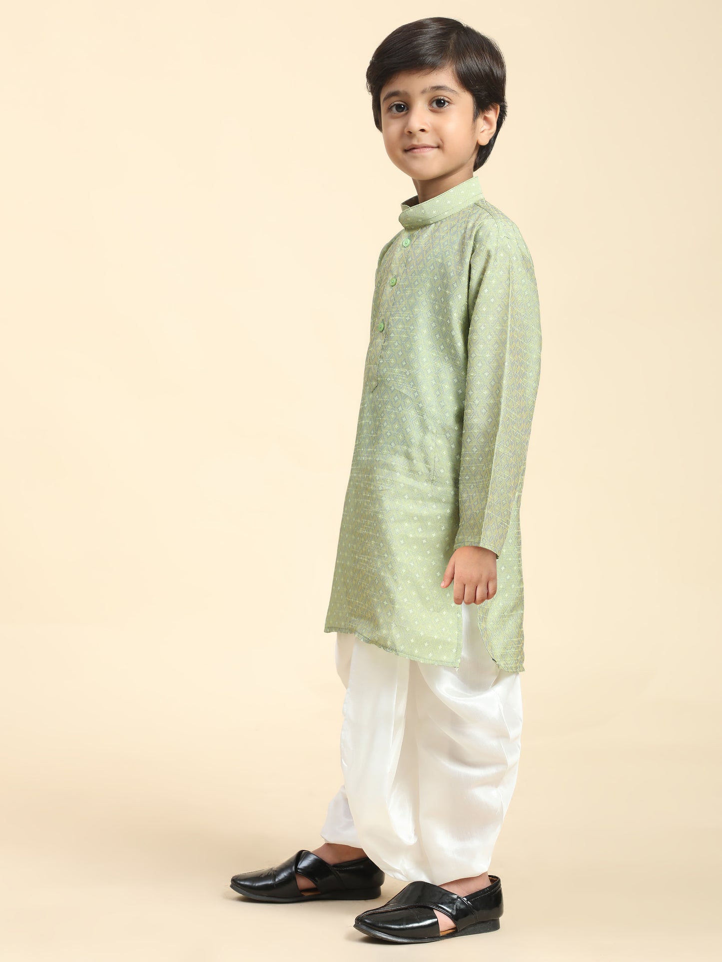 Pro-Ethic Style Developer Boys Traditional Dhoti Kurta For Kid's Ethnic Wear | Cotton Dhoti Kurta (Green)