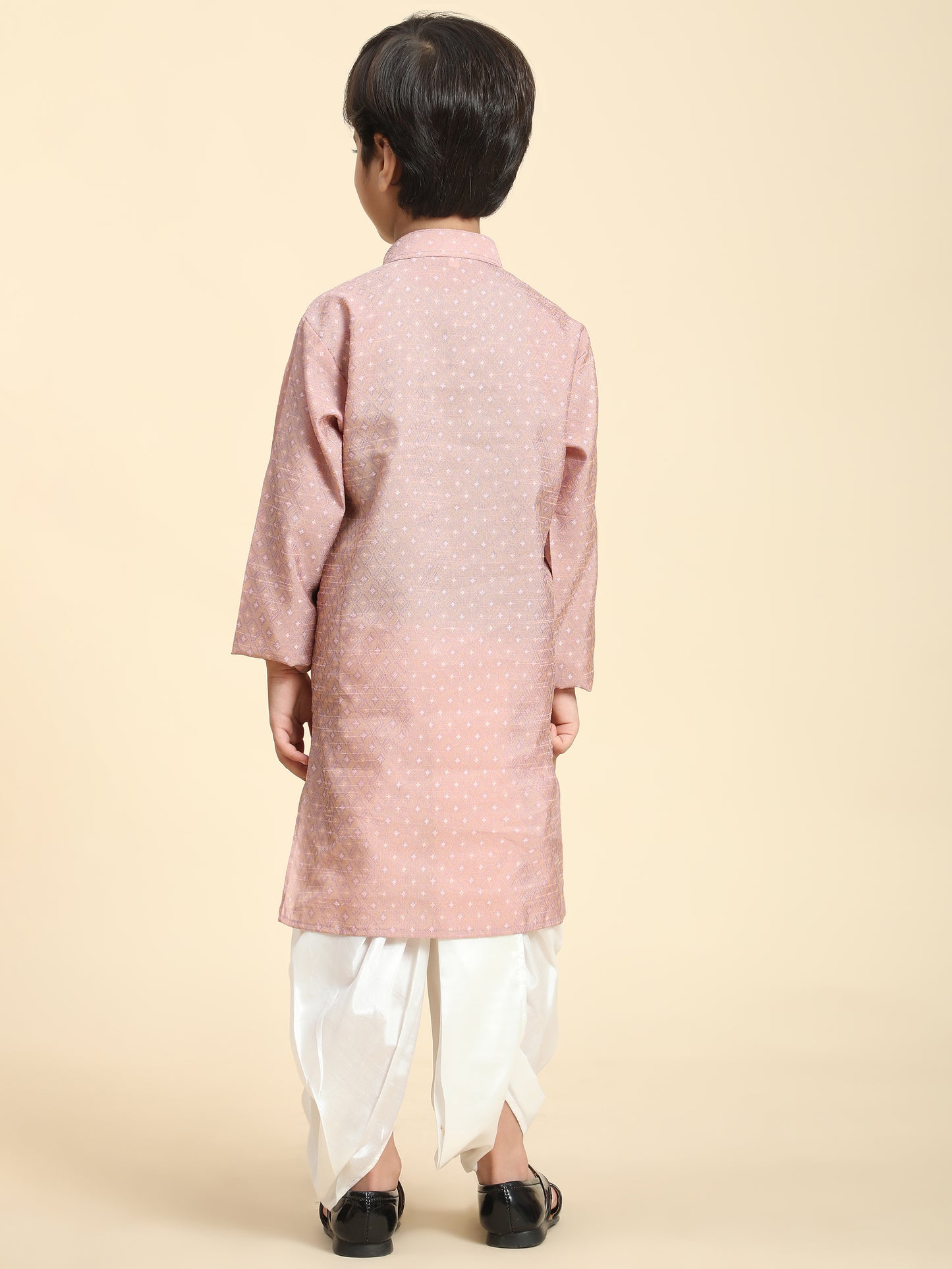 Pro-Ethic Style Developer Boys Traditional Dhoti Kurta For Kid's Ethnic Wear | Cotton Dhoti Kurta (Pink)