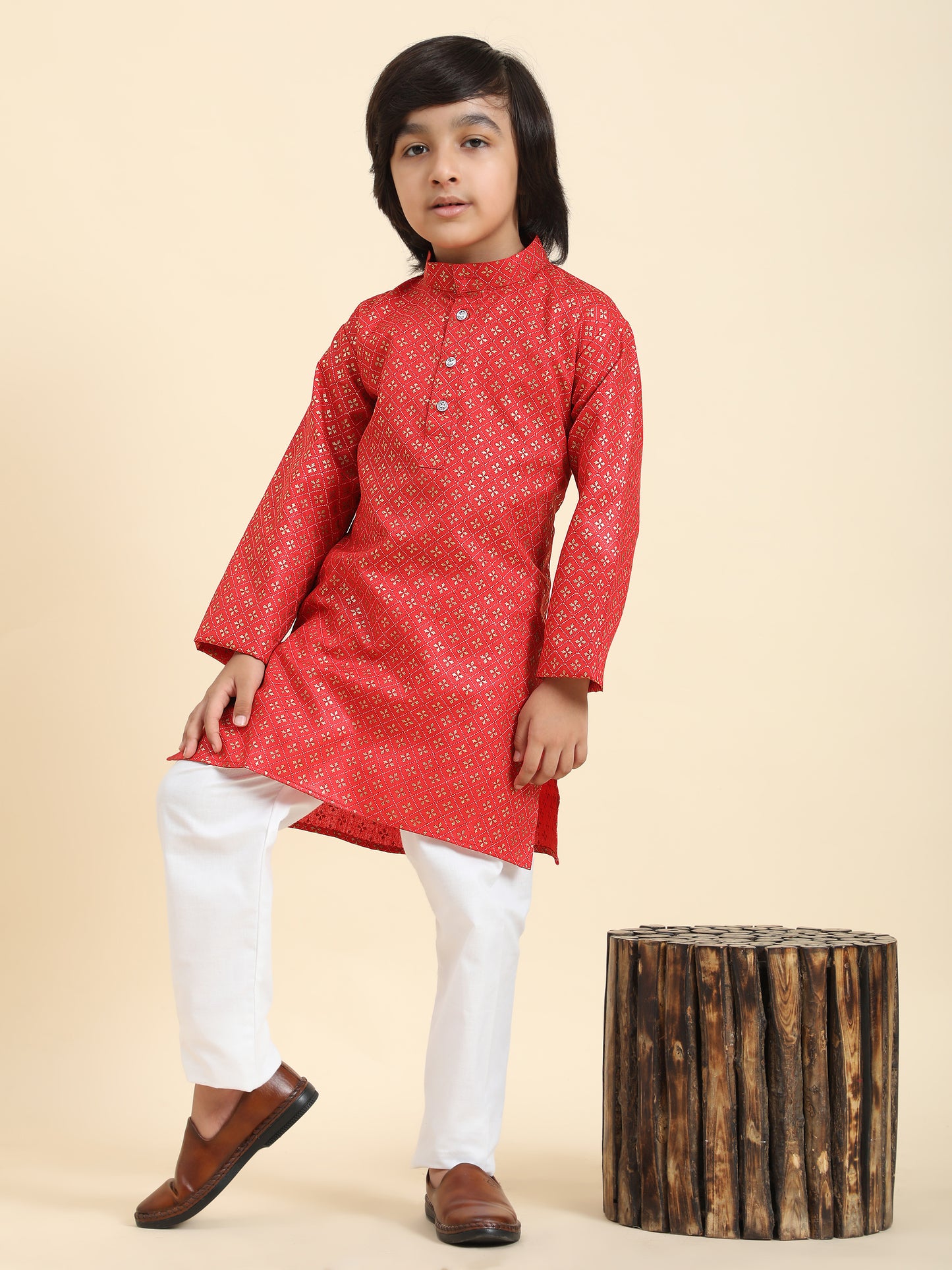 Pro-Ethic Style Developer Boys Cotton Kurta Pajama For Kid's Ethnic Wear | Kurta Pajama set (S-231) Pink