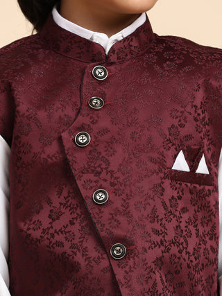Pro-Ethic Style Developer Boy's 3 Piece Suit Set Cotton Stylish Pattern (T-135) Maroon