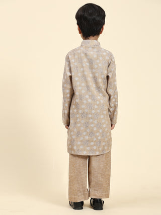 Pro-Ethic Style Developer Boys Cotton Kurta Pajama for Kid's| Traditional Dress for Wedding, Festival (S-218) Brown