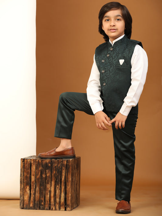 Pro-Ethic Style Developer Boy's 3 Piece Suit Set Cotton Stylish Pattern (T-135) Dark Green