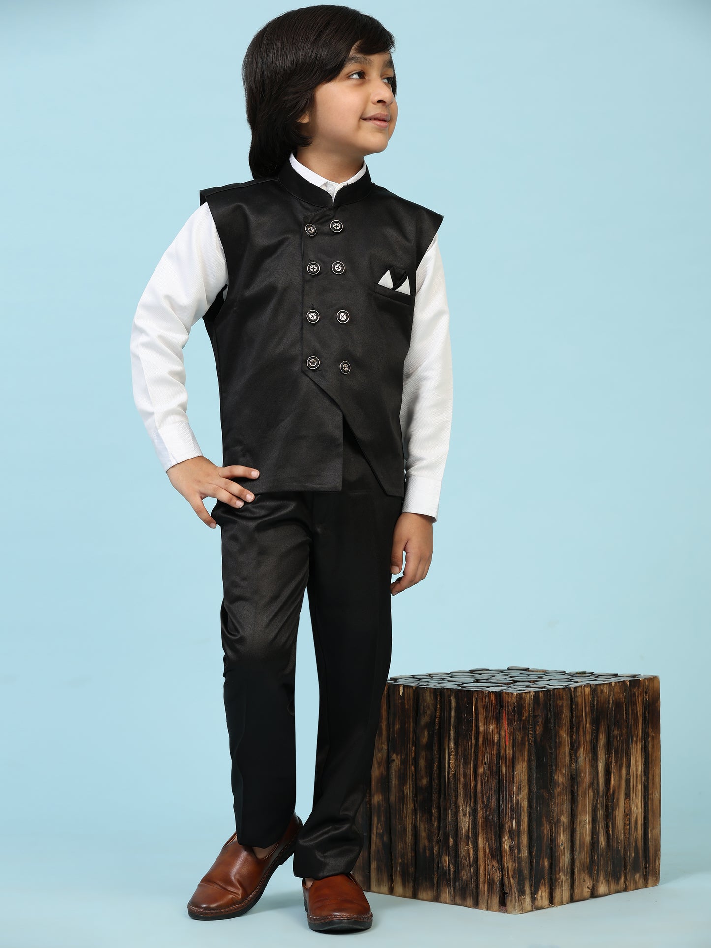 Pro-Ethic Style Developer Boy's 3 Piece Suit Set Cotton Plain Pattern