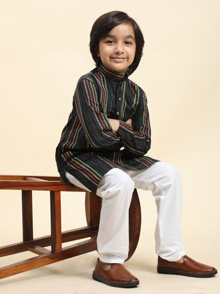 Pro-Ethic Style Developer Boys Cotton Kurta Pajama for Kid's Ethnic Wear | Cotton Kurta Pajama (S-228), Black