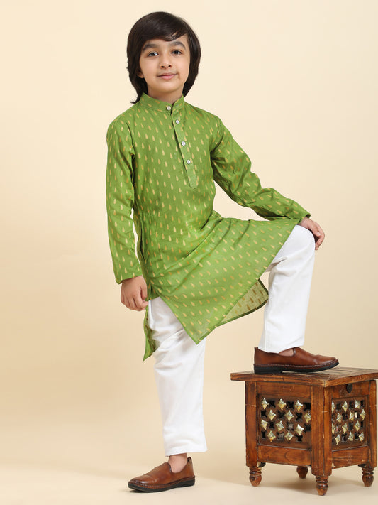 Pro-Ethic Style Developer Cotton Kurta Pajama For Kid's Boys Traditional dress Kurta Pajama set (S-234),Green