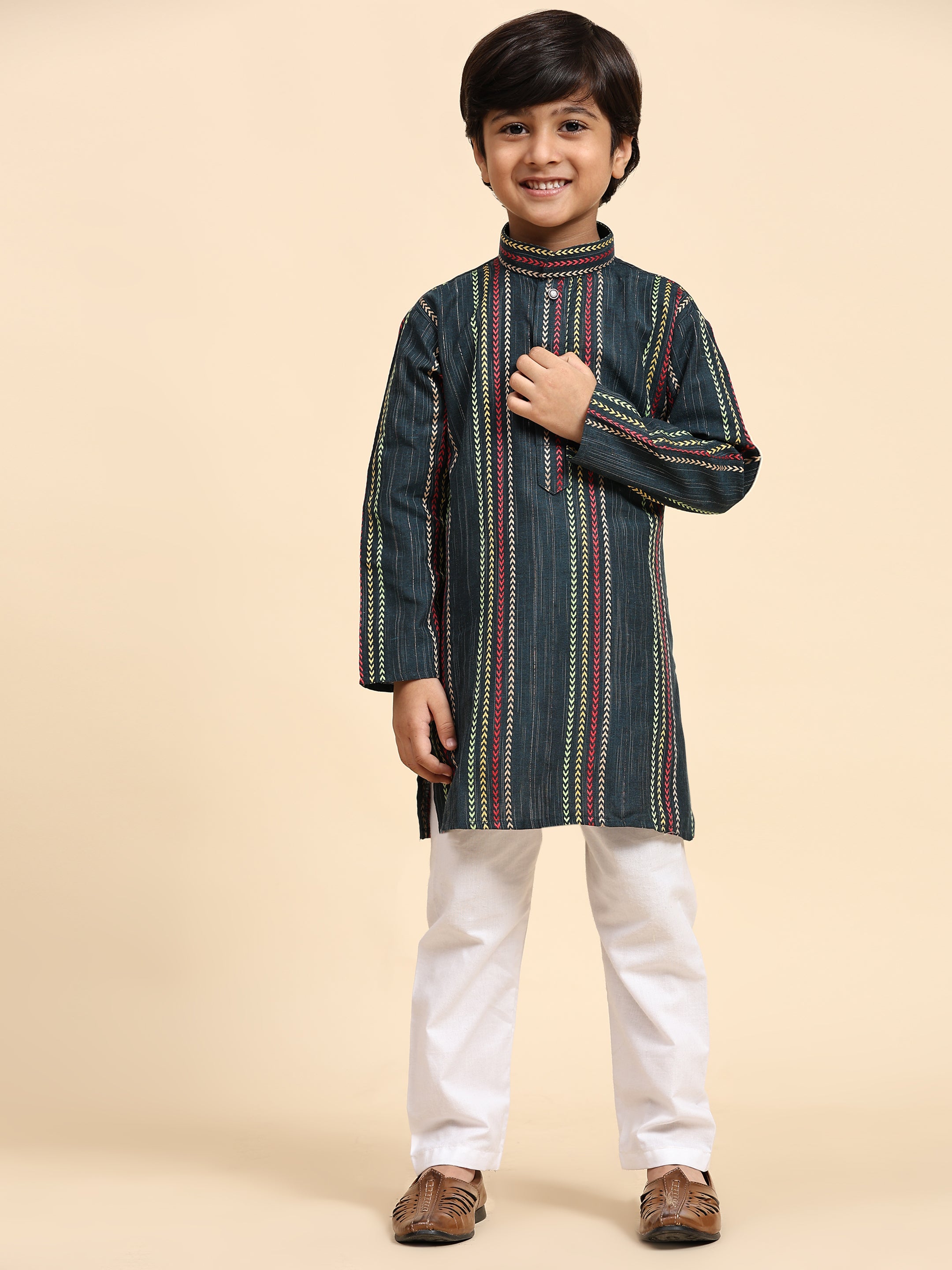 Pro-Ethic Style Developer Boys Cotton Kurta Pajama for Kid's Ethnic Wear | Cotton Kurta Pajama (S-228), Royal Blue