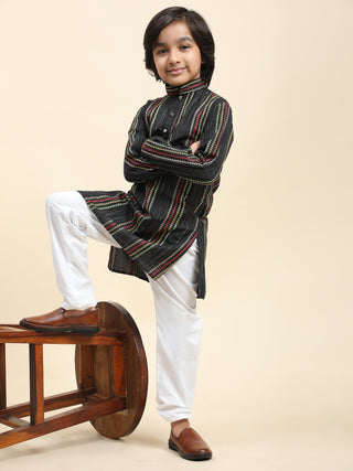 Pro-Ethic Style Developer Boys Cotton Kurta Pajama for Kid's Ethnic Wear | Cotton Kurta Pajama (S-228), Black