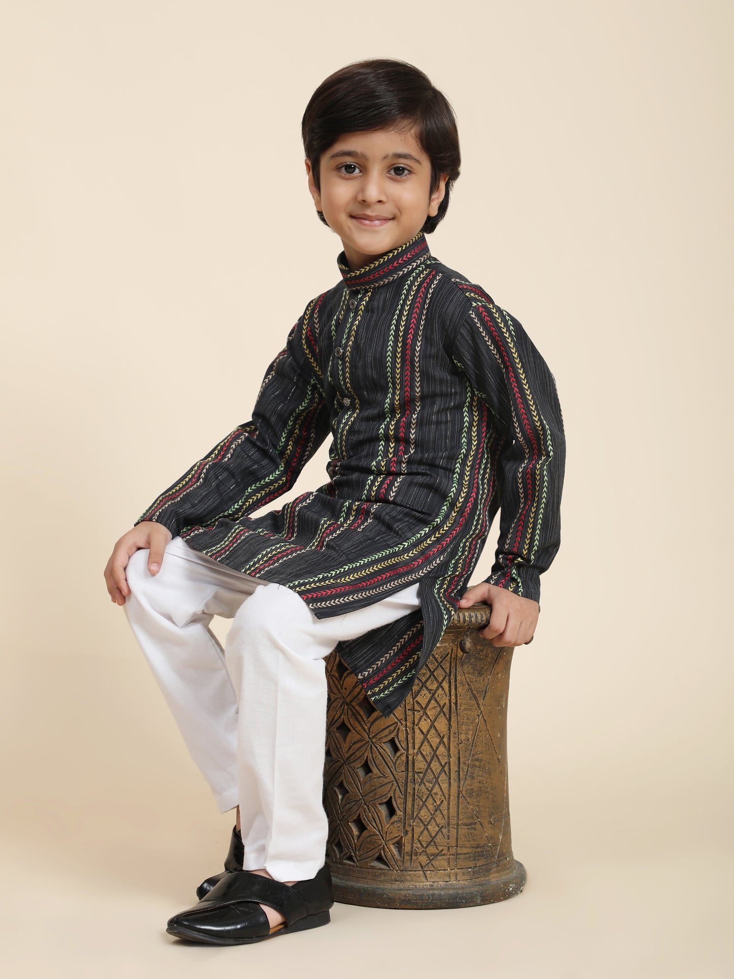 Pro-Ethic Style Developer Boys Cotton Kurta Pajama for Kid's Ethnic Wear | Cotton Kurta Pajama (S-228), Navy Blue