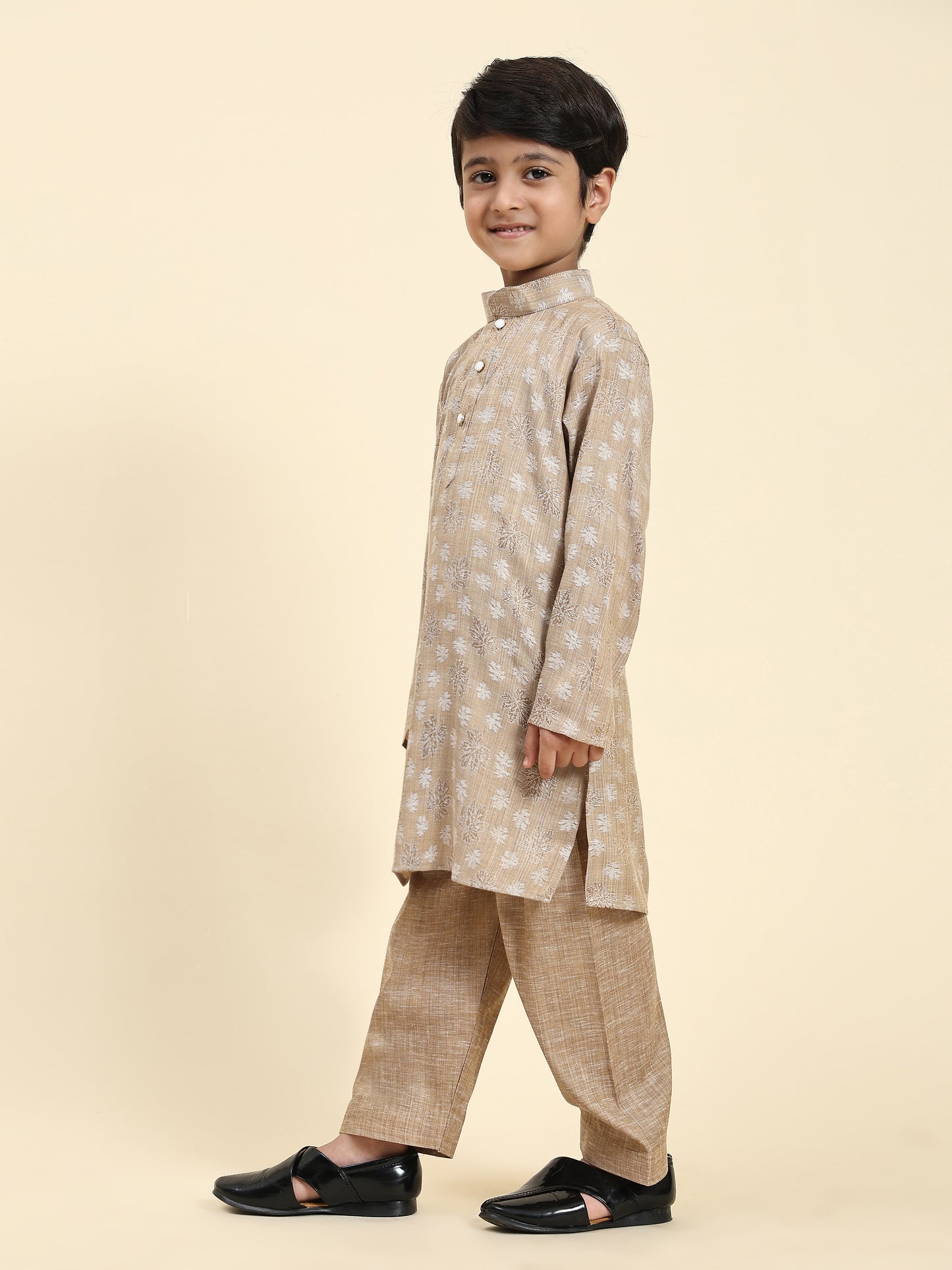 Pro-Ethic Style Developer Boys Cotton Kurta Pajama for Kid's| Traditional Dress for Wedding, Festival (S-218) Brown