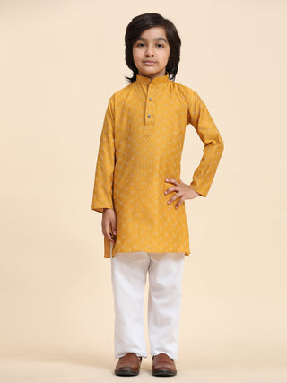 Pro-Ethic Style Developer Boys Cotton Kurta Pajama for Kid's Ethnic Wear (S-244) Mustard