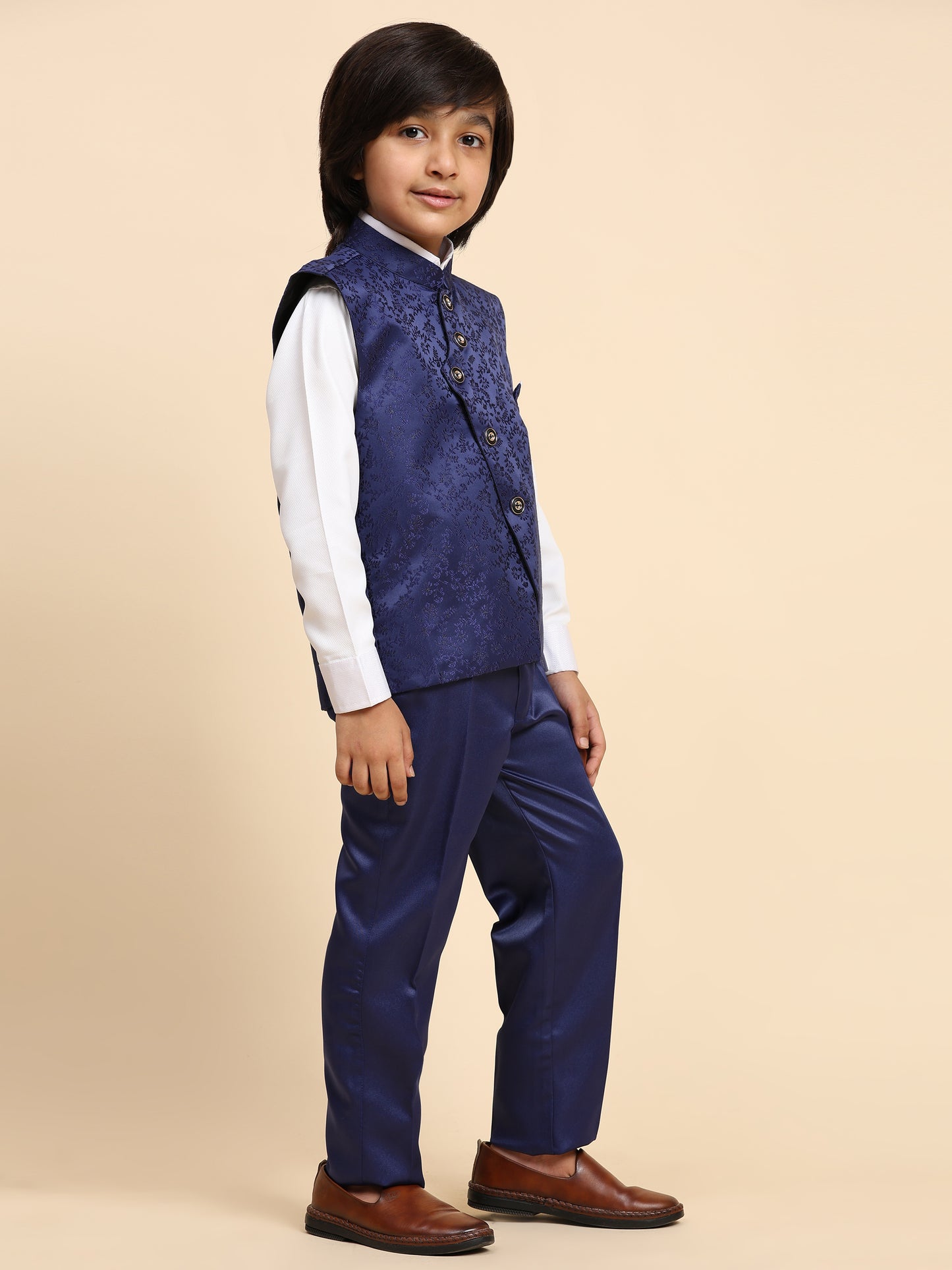 Pro-Ethic Style Developer Boy's 3 Piece Suit Set Cotton Stylish Pattern (T-135) Royal Blue