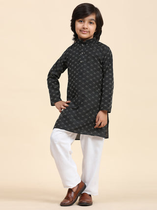 Pro-Ethic Style Developer Boys Cotton Kurta Pajama for Kid's Ethnic Wear (S-244) Black