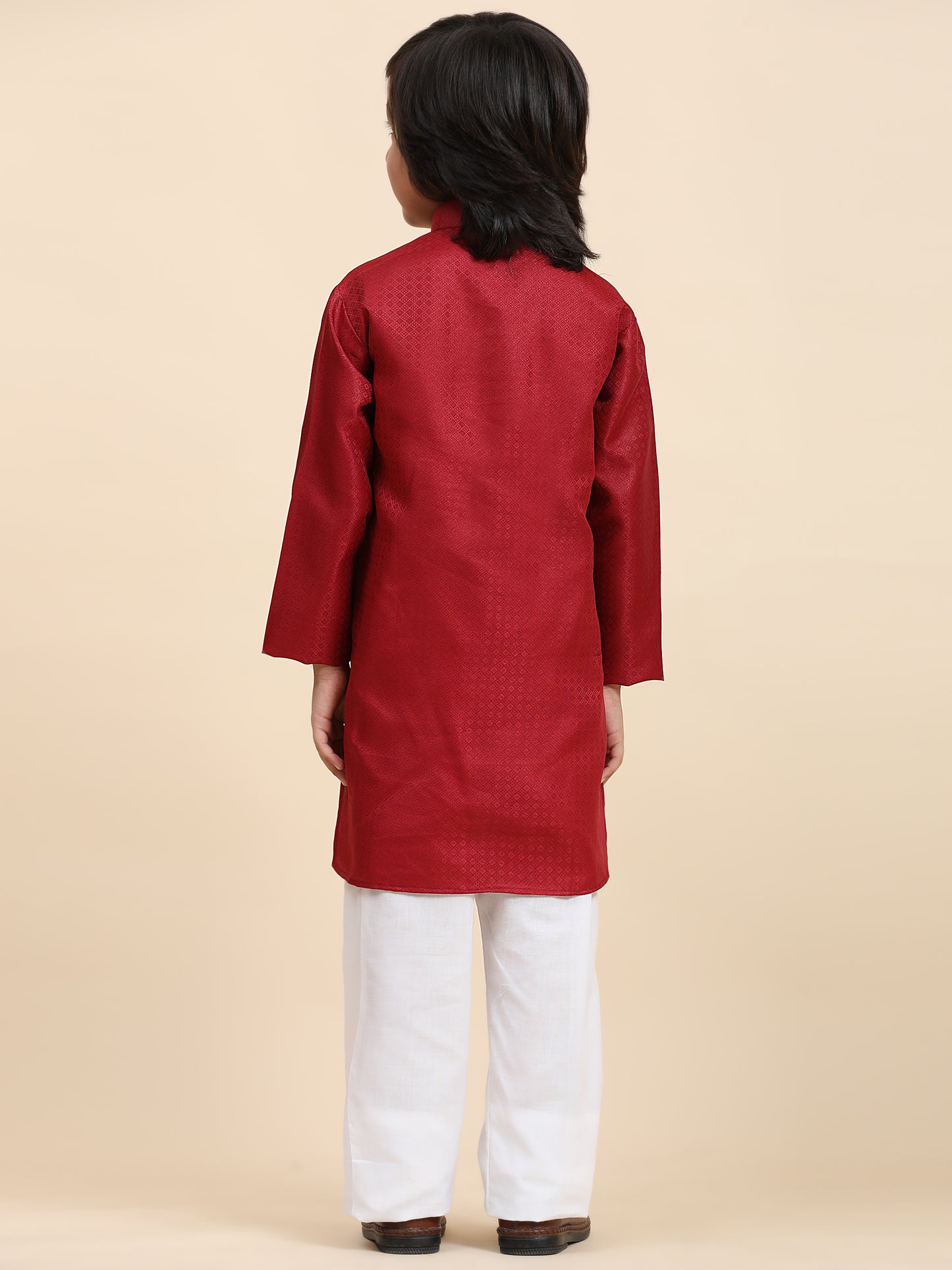 Pro-Ethic Style Developer Boys Maroon Cotton Kurta Pajama for Kid's Ethnic Wear (S-245)