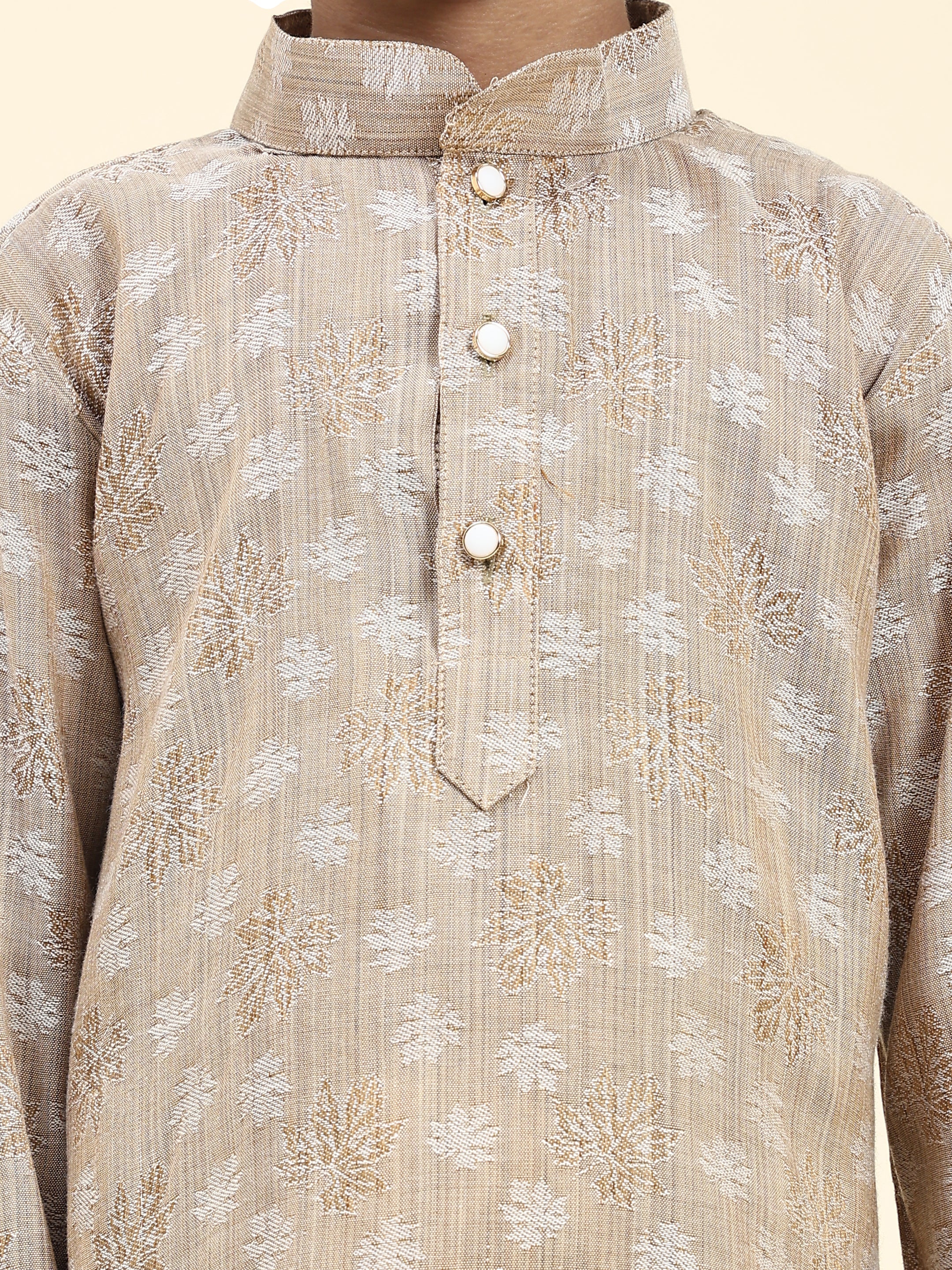 Pro-Ethic Style Developer Boys Cotton Kurta Pajama for Kid's| Traditional Dress for Wedding, Festival (S-218) Brown