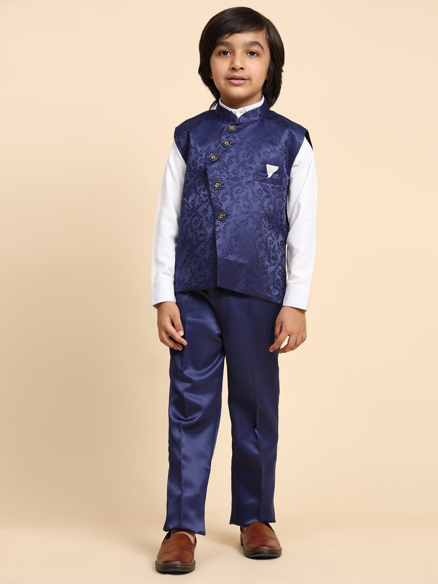 Pro-Ethic Style Developer Boy's 3 Piece Suit Set Cotton Stylish Pattern (T-135) Royal Blue