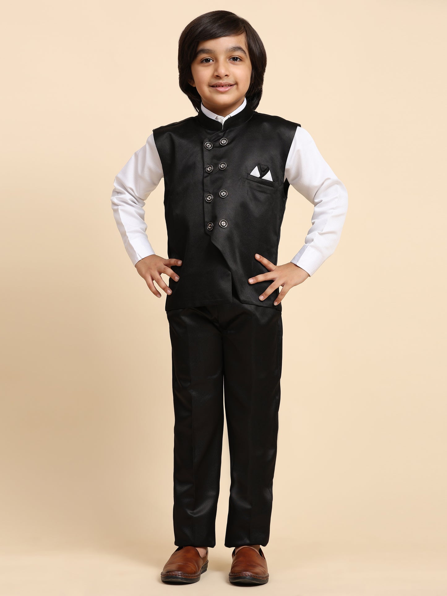 Pro-Ethic Style Developer Boy's 3 Piece Suit Set Cotton Plain Pattern