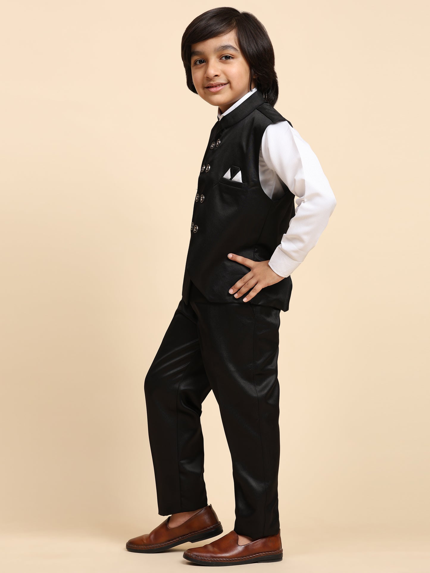 Pro-Ethic Style Developer Boy's 3 Piece Suit Set Cotton Plain Pattern