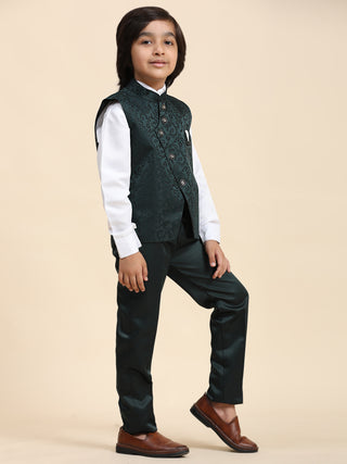 Pro-Ethic Style Developer Boy's 3 Piece Suit Set Cotton Stylish Pattern (T-135) Dark Green