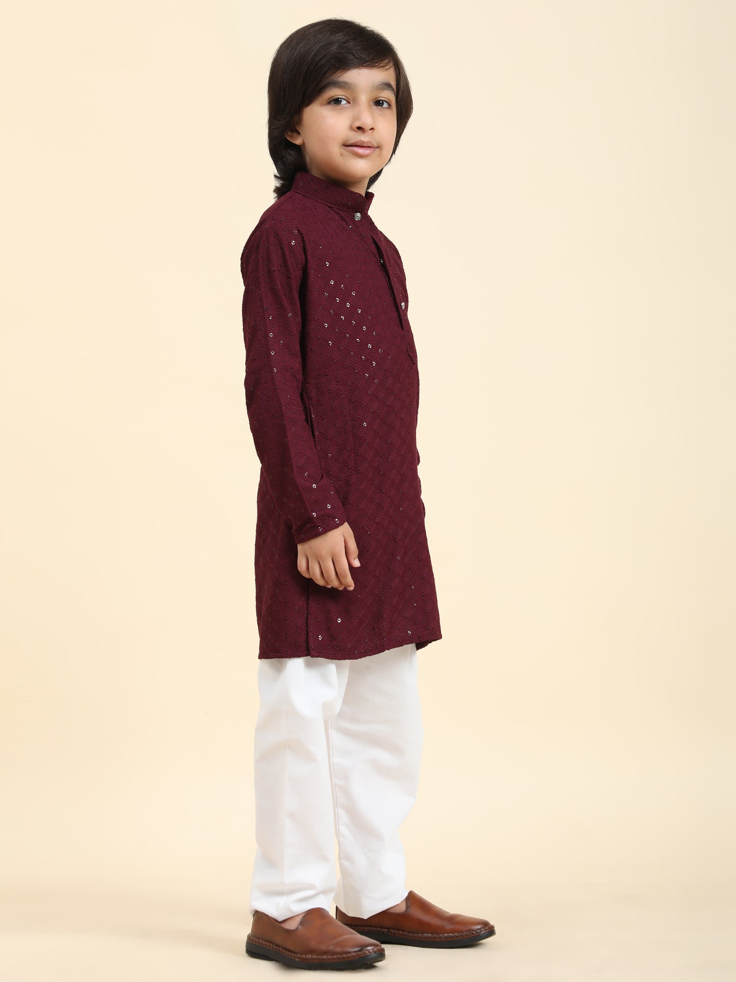 Pro-Ethic Style Developer Boys Cotton Kurta Pajama for Kid's Ethnic Wear | Cotton Kurta Pajama (S-227), Purple